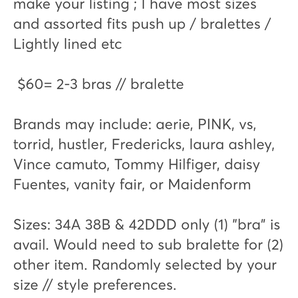 Mystery bra / bralette bundle [3-5 items] VS Aerie Vince Camuto Laura Ashley - Picture 3 of 3